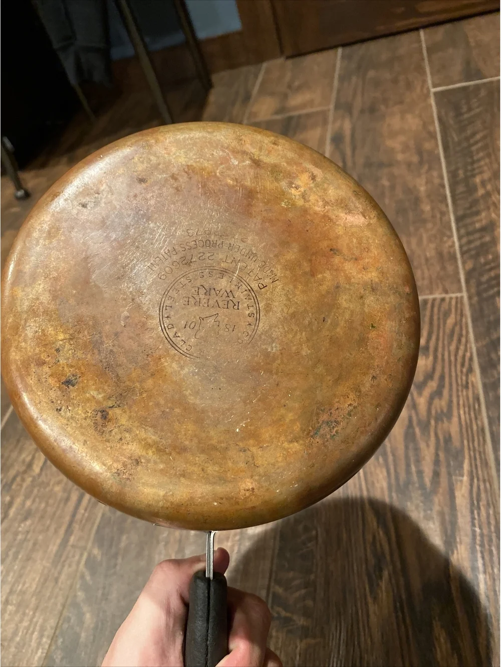 Vintage Revere Ware Stainless steel Saucepan Copper Clad Bottom No Lid